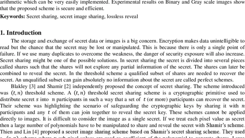 Lossless Secret Image Sharing Schemes