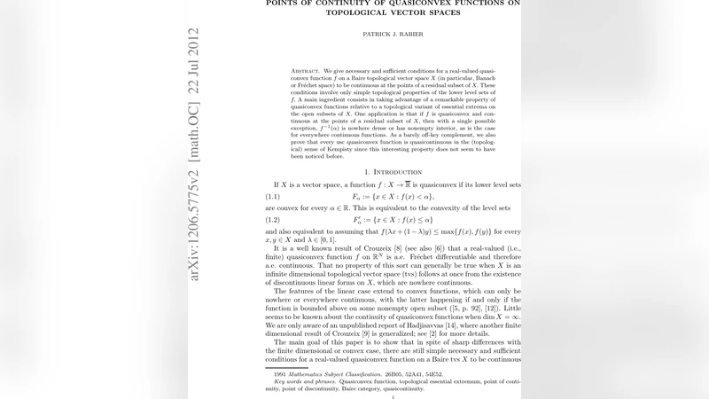 Points of continuity of quasiconvex functions on topological vector   spaces