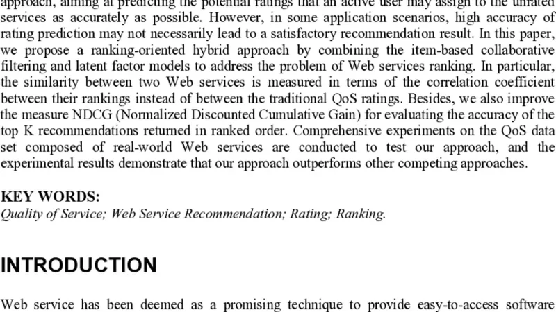 A Hybrid Approach to Web Service Recommendation Based on QoS-Aware   Rating and Ranking