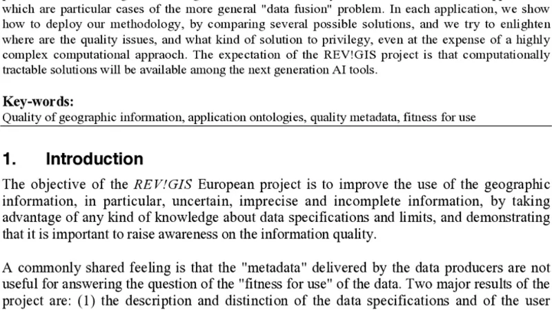 Quality of Geographic Information: Ontological approach and Artificial   Intelligence Tools