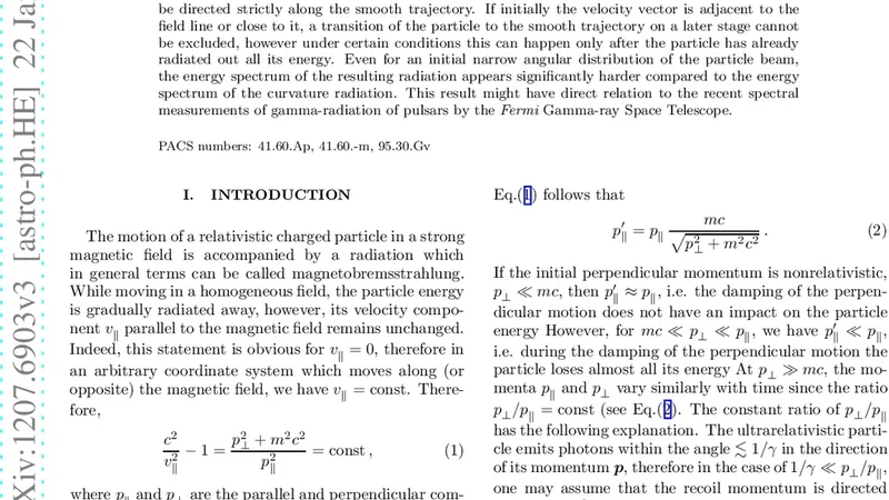 Small pitch-angle magnetobremsstrahlung in inhomogeneous curved magnetic   fields