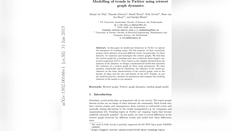 Modelling of trends in Twitter using retweet graph dynamics