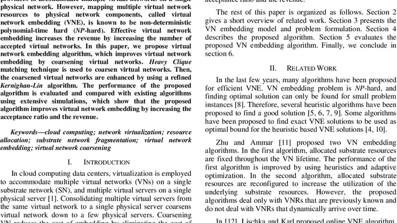 Using Heavy Clique Base Coarsening to Enhance Virtual Network Embedding