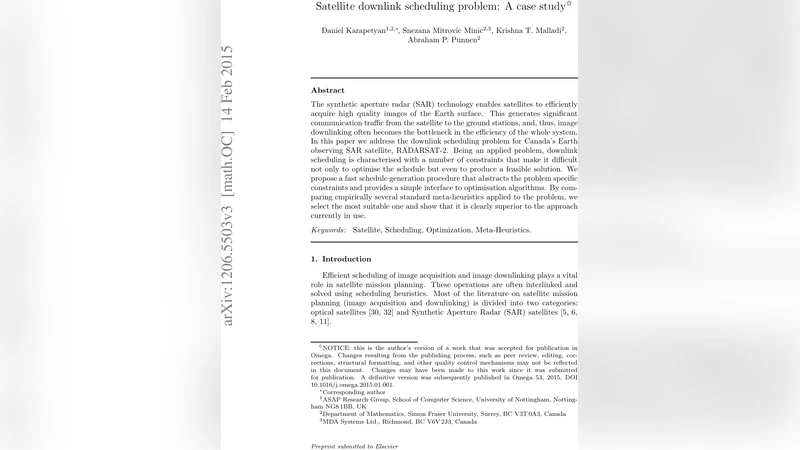 Satellite downlink scheduling problem: A case study