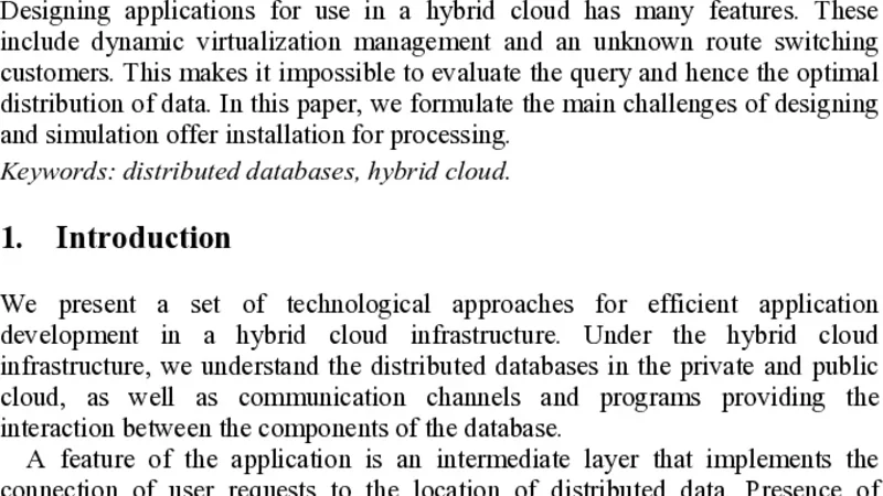 Designing Applications with Distributed Databases in a Hybrid Cloud