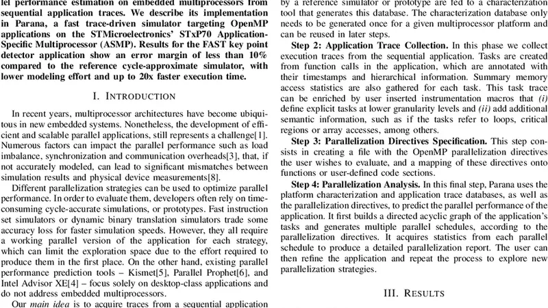 Estimating the Potential Speedup of Computer Vision Applications on   Embedded Multiprocessors