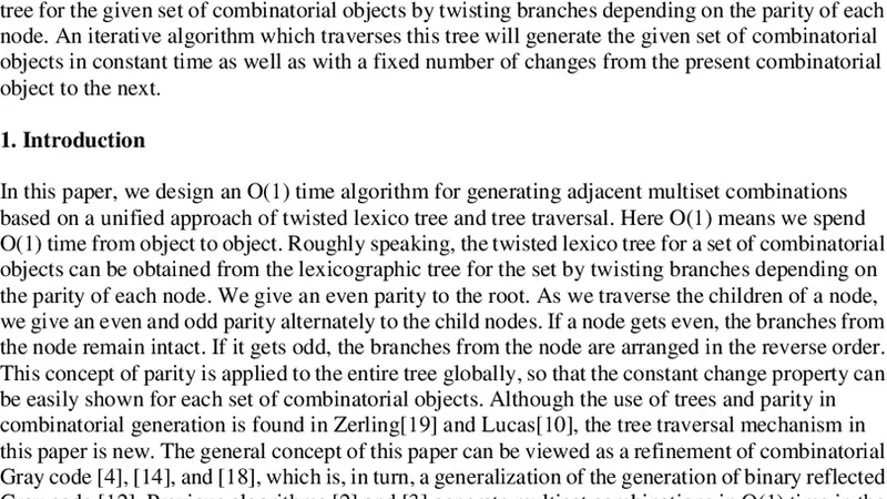 O(1) Time Generation of Adjacent Multiset Combinations