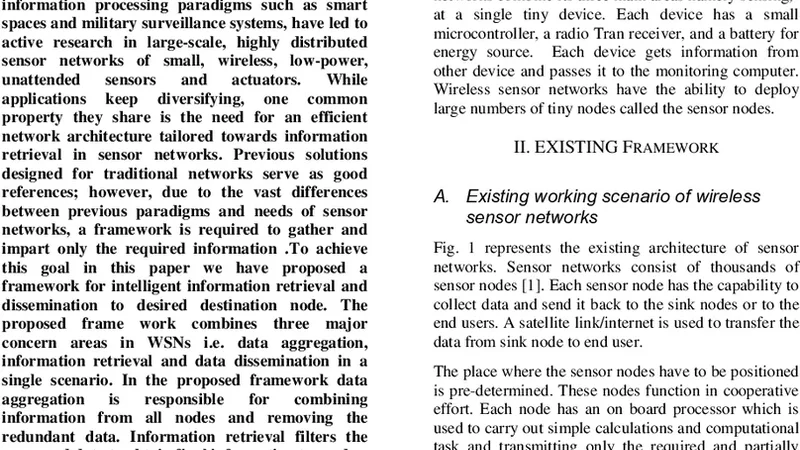 A Novel Framework for Intelligent Information Retrieval in Wireless   Sensor Networks