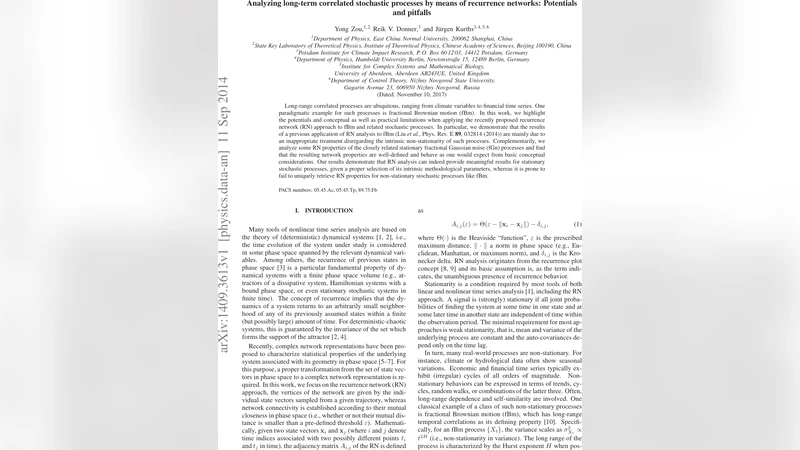 Analyzing long-term correlated stochastic processes by means of   recurrence networks: Potentials and pitfalls