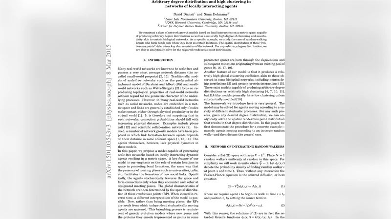 Arbitrary degree distribution and high clustering in networks of locally   interacting agents
