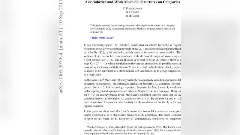 Associahedra and Weak Monoidal Structures on Categories