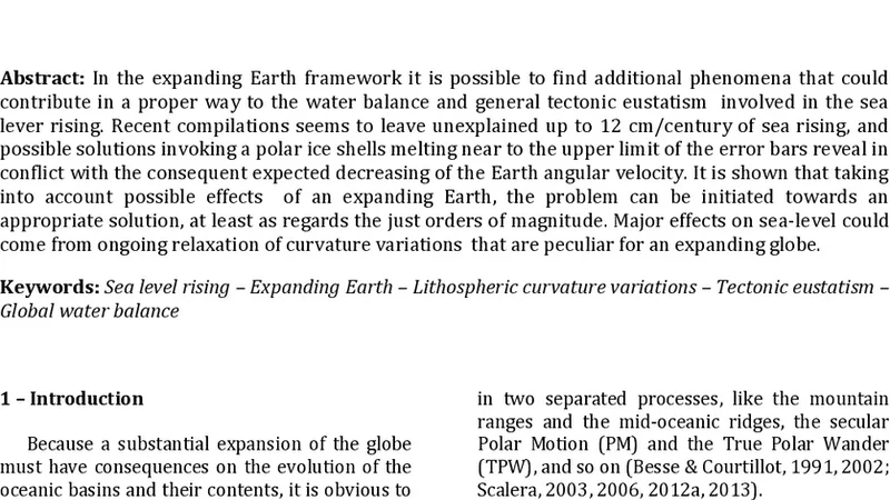 Sea Level Enigmatic Rising - New Perspectives from an Expanding Globe