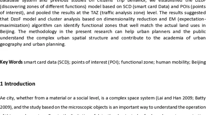 Discovering functional zones using bus smart card data and points of   interest in Beijing