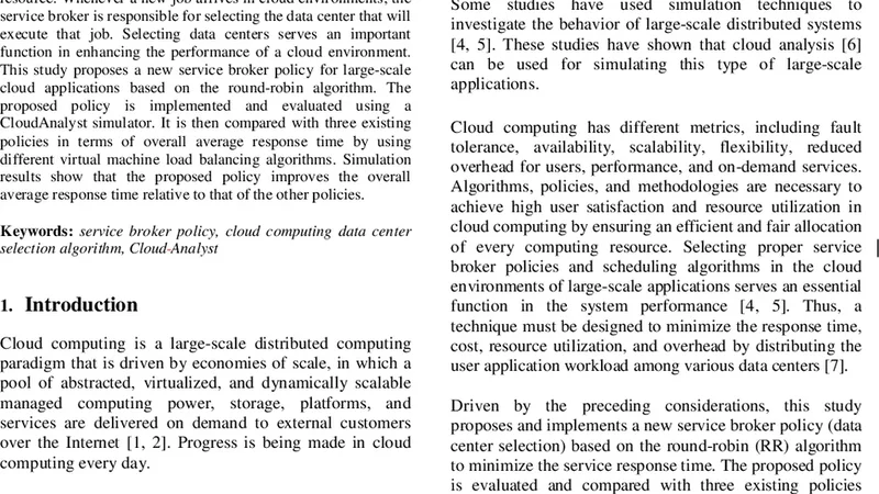 Efficient Service Broker Policy For Large-Scale Cloud Environments