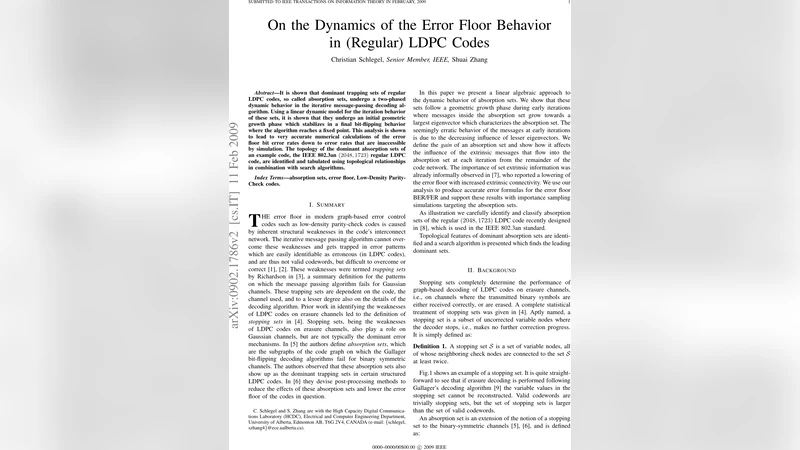 On the Dynamics of the Error Floor Behavior in (Regular) LDPC Codes