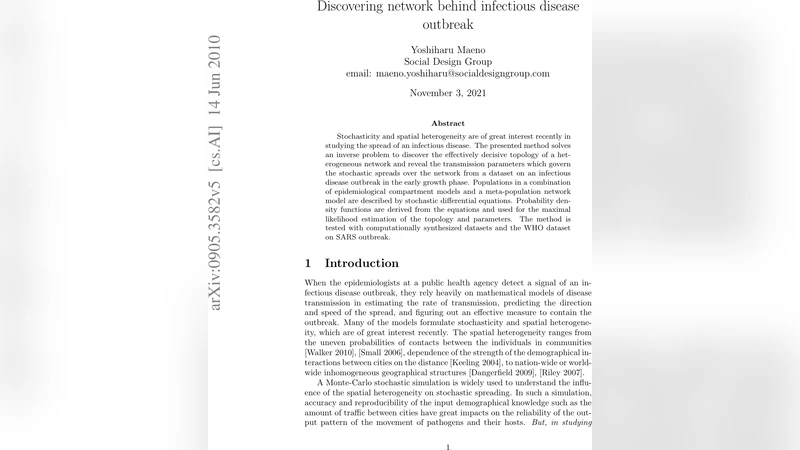 Profiling of a network behind an infectious disease outbreak