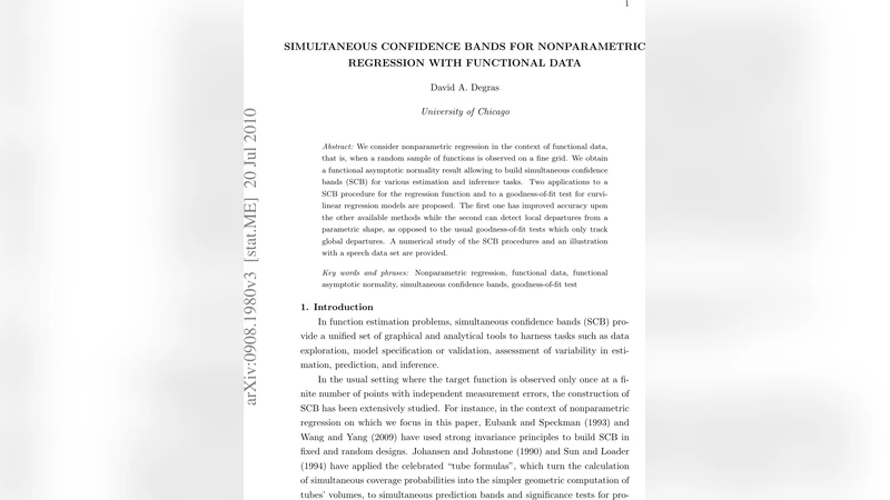 Simultaneous confidence bands for nonparametric regression with   functional data