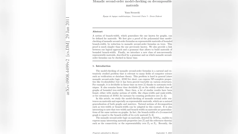 Monadic second-order model-checking on decomposable matroids