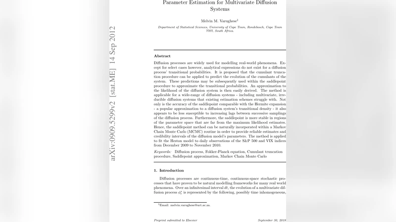Parameter Estimation for Multivariate Diffusion Systems