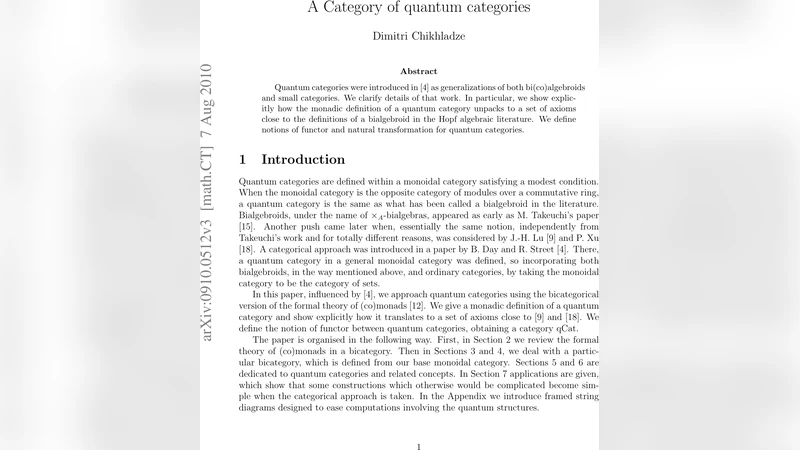 A category of quantum categories