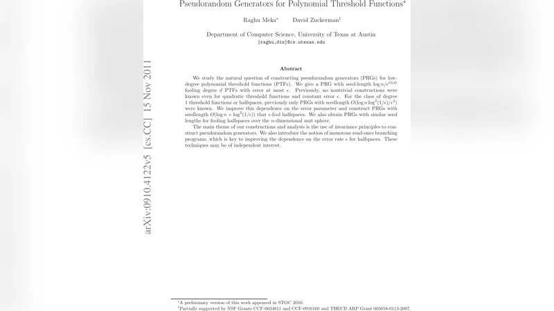 Pseudorandom Generators for Polynomial Threshold Functions
