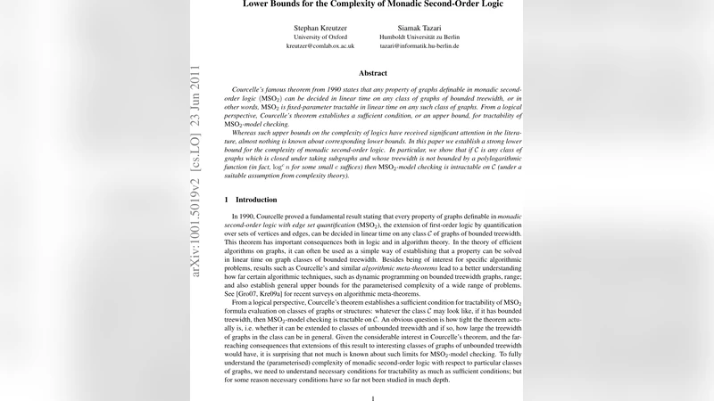 Lower Bounds for the Complexity of Monadic Second-Order Logic