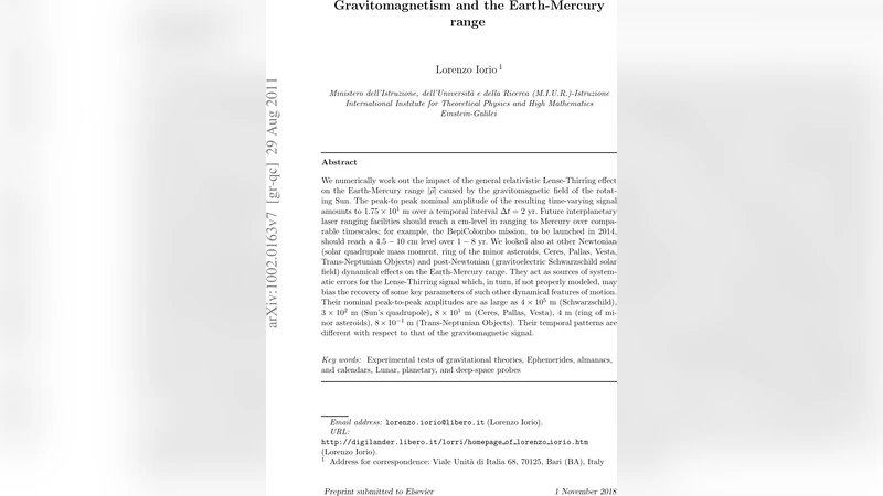 Gravitomagnetism and the Earth-Mercury range