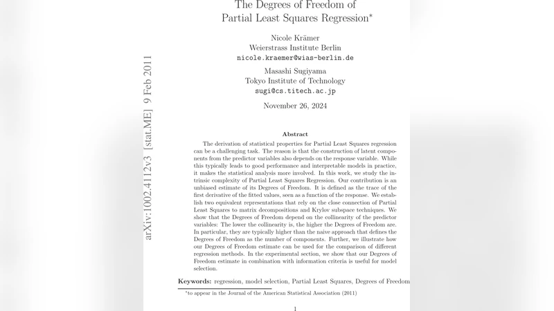 The Degrees of Freedom of Partial Least Squares Regression