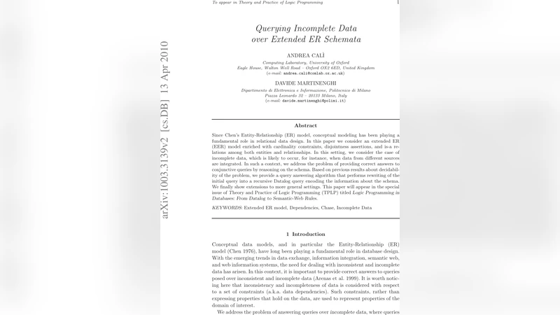 Querying Incomplete Data over Extended ER Schemata