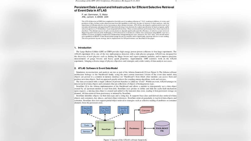 Persistent Data Layout and Infrastructure for Efficient Selective   Retrieval of Event Data in ATLAS