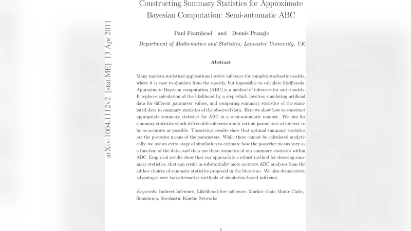 Constructing Summary Statistics for Approximate Bayesian Computation:   Semi-automatic ABC