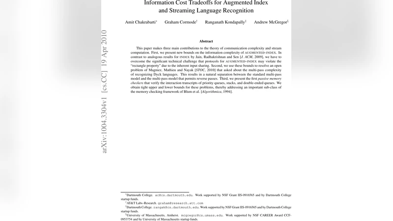 Information Cost Tradeoffs for Augmented Index and Streaming Language   Recognition