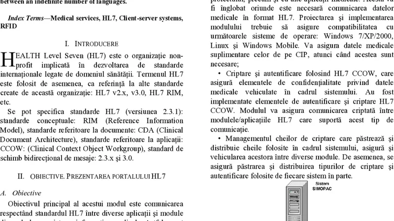 Proiectarea si implementarea unui portal HL7