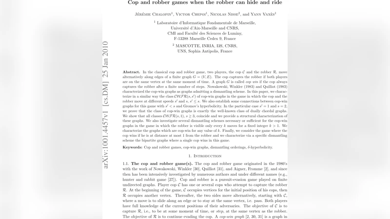 Cop and robber games when the robber can hide and ride