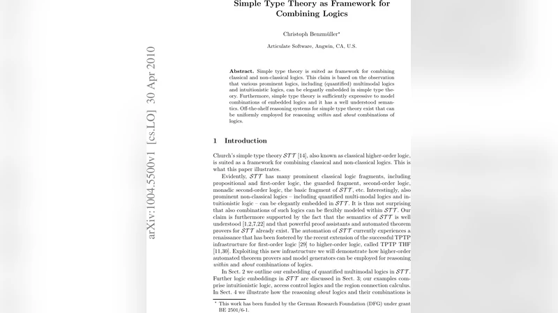 Simple Type Theory as Framework for Combining Logics