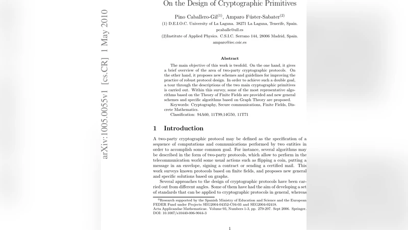 On the Design of Cryptographic Primitives