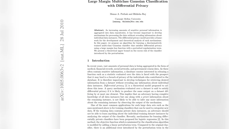 Large Margin Multiclass Gaussian Classification with Differential   Privacy