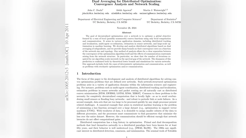 Dual Averaging for Distributed Optimization: Convergence Analysis and   Network Scaling