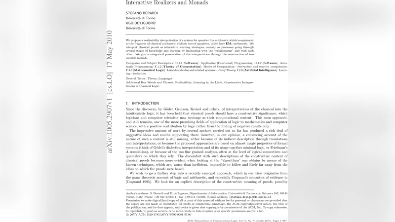 Interactive Realizers and Monads