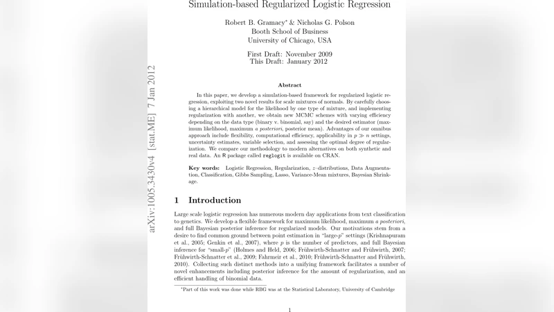 Simulation-based Regularized Logistic Regression