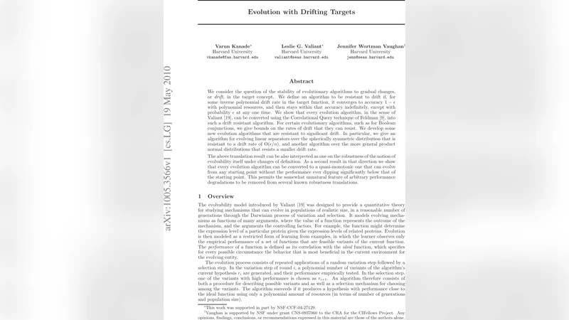 Evolution with Drifting Targets