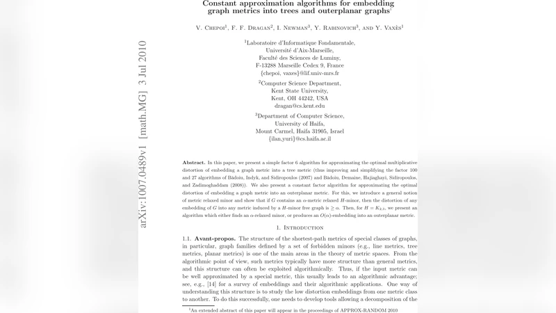 Constant approximation algorithms for embedding graph metrics into trees   and outerplanar graphs