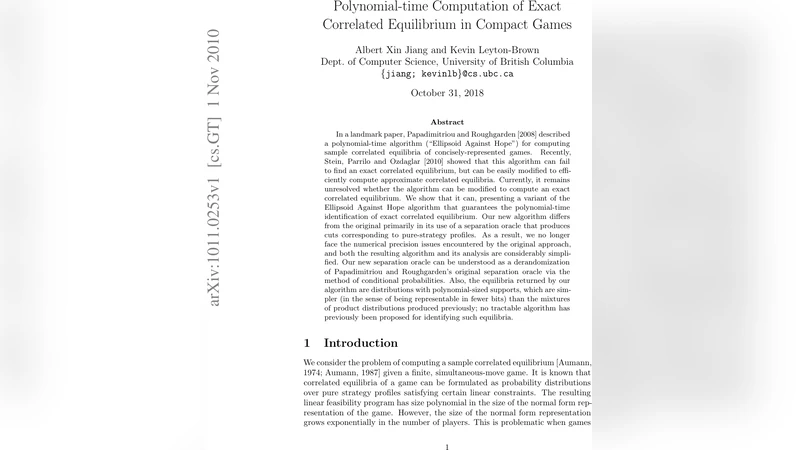 Polynomial-time Computation of Exact Correlated Equilibrium in Compact   Games