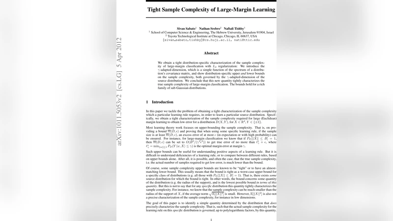 Tight Sample Complexity of Large-Margin Learning
