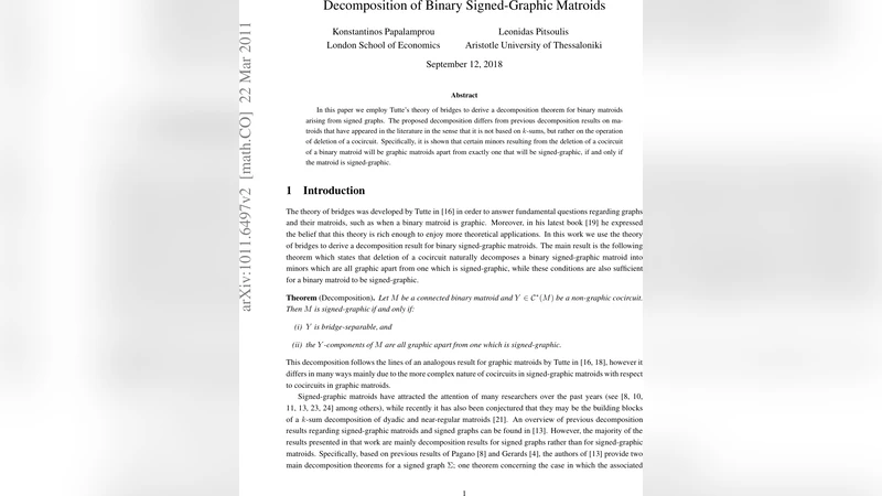 Decomposition of Binary Signed-Graphic Matroids