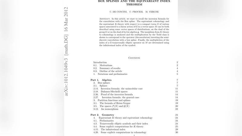 Box splines and the equivariant index theorem