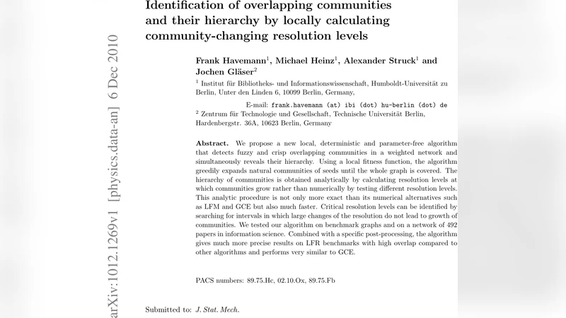 Identification of overlapping communities and their hierarchy by locally   calculating community-changing resolution levels