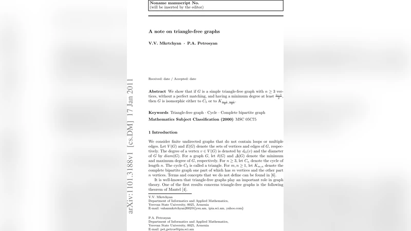 A note on triangle-free graphs