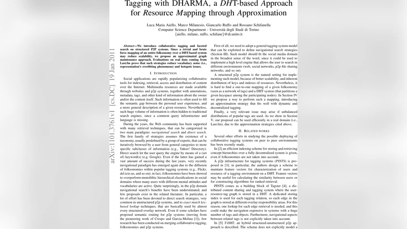 Tagging with DHARMA, a DHT-based Approach for Resource Mapping through   Approximation
