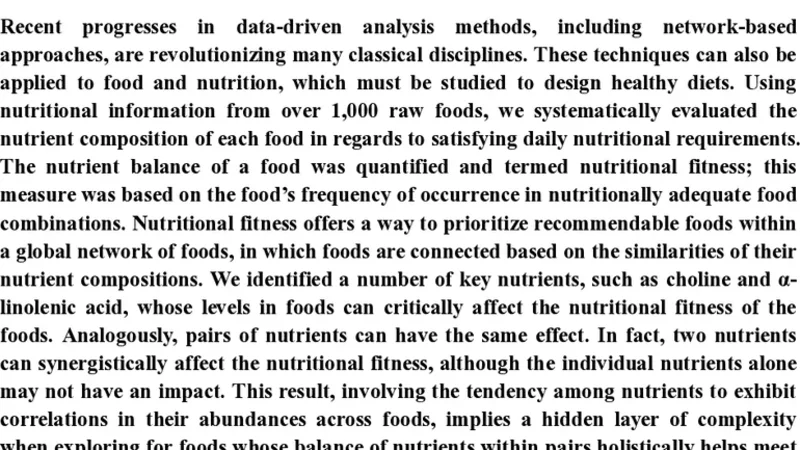 Uncovering the nutritional landscape of food